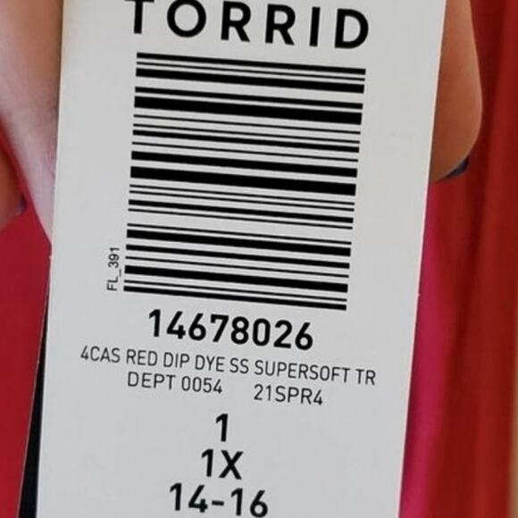 Torrid SUPER SOFT RED WINE DIP-DYE TRAPEZE DRESS plus size 1X NEW!!! - Picture 9 of 9